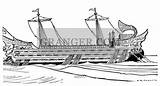 Ship Trireme Roman Drawing Granger Historical sketch template