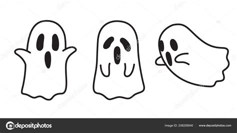 ghost vector icon halloween spooky cartoon illustration