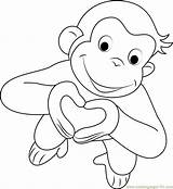 Curious George Coloring Pages Valentines Valentine Printable Kids Heart Color Monkey Cartoon Print Colouring Tv Bestcoloringpagesforkids Sheets Gorge Shows Drawing sketch template