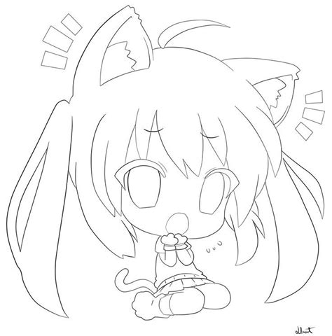 anime cat girl coloring pages   anime cat girl