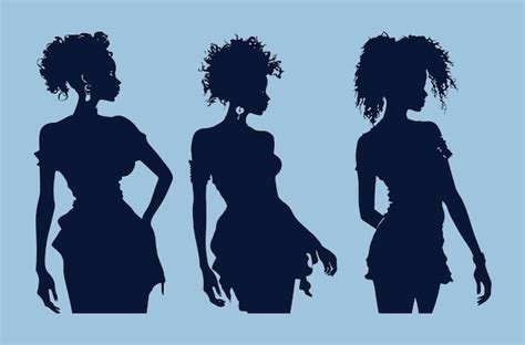premium vector black woman silhouette svg vector