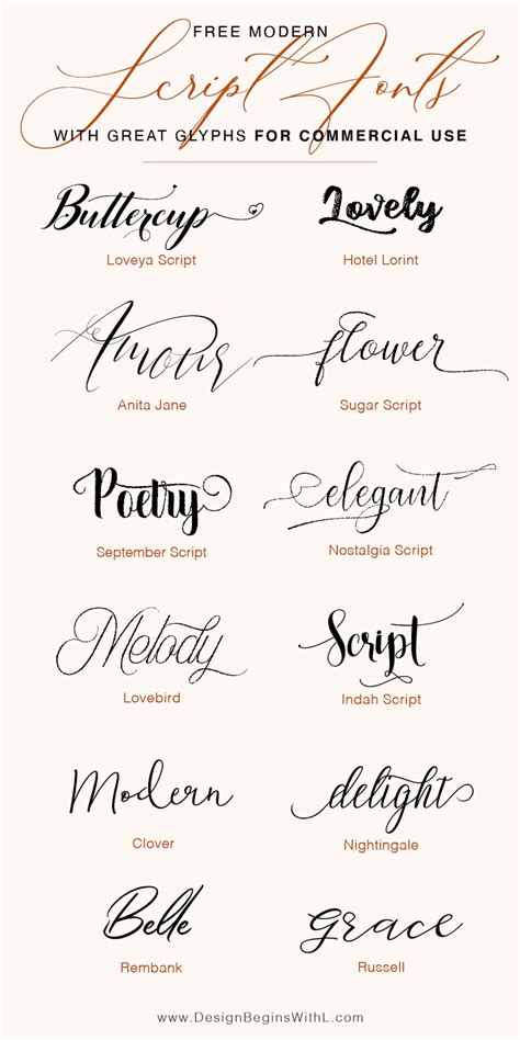 modern script fonts