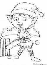 Cricket Elf Playing Happy Coloring sketch template
