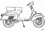 Vespa Scooter Piaggio Coloring Motor Drawing Sprint Pages Getdrawings Printable sketch template