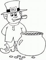 Coloring Pot Gold St Pages Leprechaun Patrick Drawing Patty Kids Crafts Printable Florian Firefighter Template Patricks Comments Library Getdrawings Saint sketch template