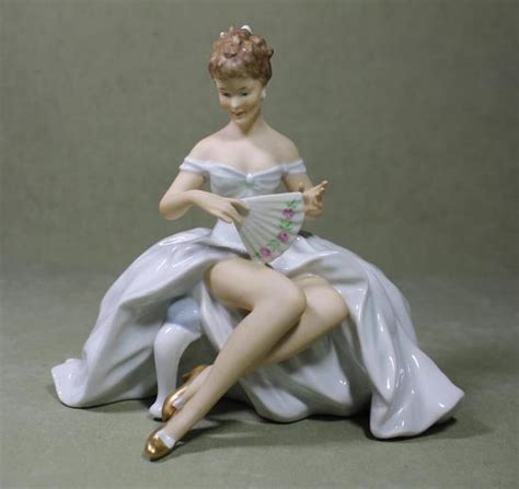 vintage 1950s german porcelain schaubach kunst figurine woman w fan nr