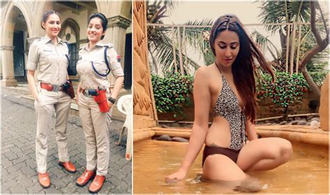 diya aur baati hum actress rishina kandhari sheds police uniform looks super sexy in bikini