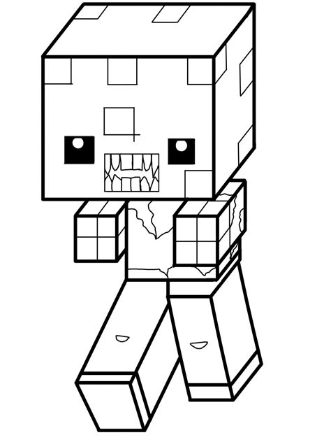 minecraft zombie coloring pages coloring pages