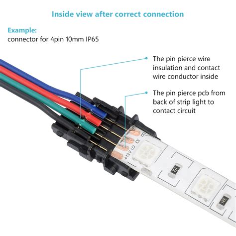 pin connector single rgb rgbw led strip  wire connection terminal ebay