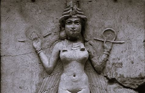 large stone monument depicting  goddess ishtar   unearthed   ancient assyrian