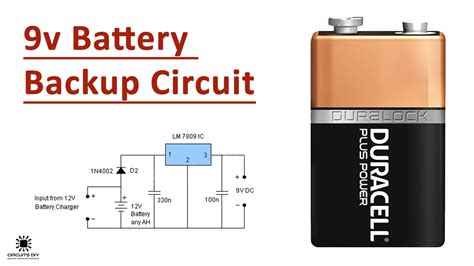 9v battery backup circuit using lm7809