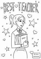Teacher Coloring Pages Kids Book sketch template