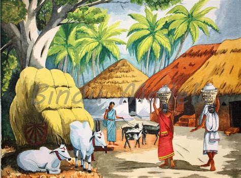 Indian Village Watercolor Paintings At Getdrawings Free Download