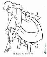 Coloring Cinderella Slipper Pages Fits sketch template