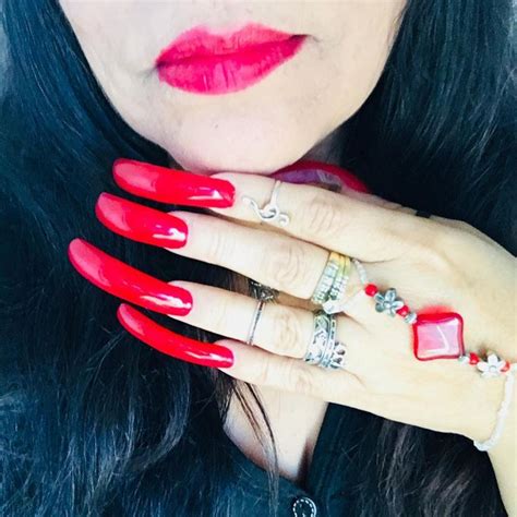 pin by ron mangano on beautiful nails curved nails long red nails