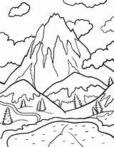 Coloring Mountain Pages Kids Printable Snowy Mountains Berge Color Colouring Sheets Template Landscape Einfach Kinder Snow Patterns Coloringcafe Sketch Wood sketch template