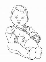 Coloring American Girl Pages Doll Baby Kids sketch template