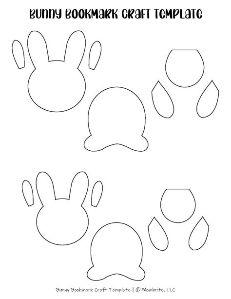 bunny bookmark template