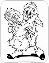 Coloring Duck Grandma Pages Mickey Mouse Friends Disneyclips Holding Cake sketch template
