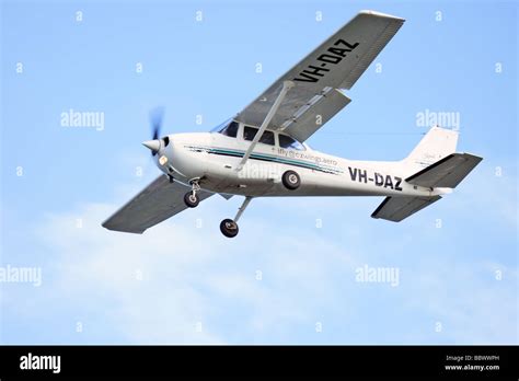 cessna light single engine aircraft coming  land  training flight stock photo alamy