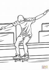 Coloring Park Skate Skateboard Drawings Riding Template Man sketch template
