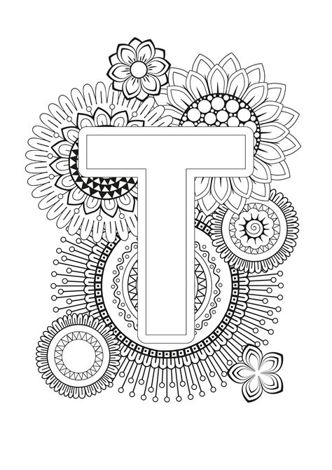 letter  coloring pages  adults printable color