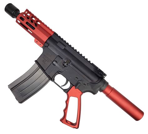 ar    lok micro pistol upper kit  barrel  anodized red veriforce tactical