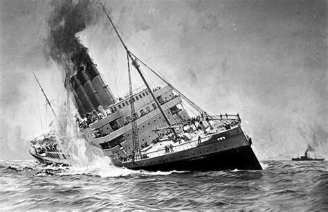 years  today rms lusitania sunk   boat  dead