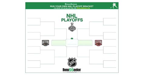 nhl playoff bracket   hockey betting contest printable