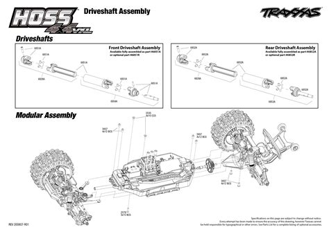 exploded view traxxas hoss  vxl wd tqi rtr pohon astra