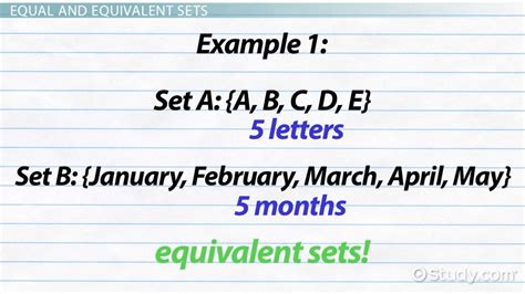 equal  equivalent set overview  lesson studycom