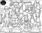 Majorette Twirling Monday Marisole Paperthinpersonas Clothes Baton Sheets Skating sketch template