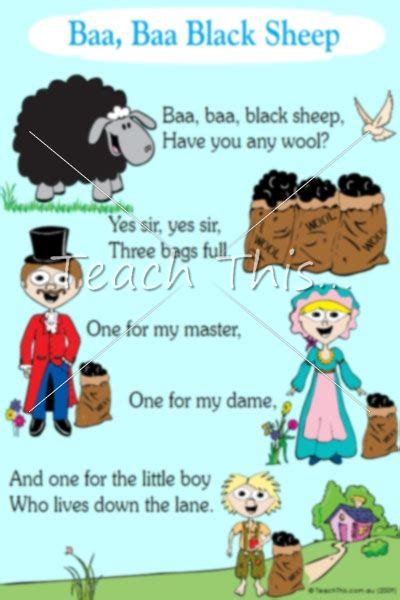 baa baa black sheep colour baa baa black sheep rhyming poems  kids preschool songs