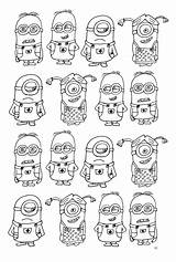 Minions Numerous Coloring Pages Unclassifiable sketch template