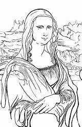 Mona Lisa Line Drawing Coloring Drawings Paintingvalley sketch template