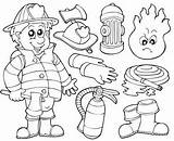 Coloring Firefighter Pages Equipment Fire Safety Teaching sketch template