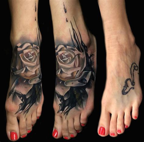 foot rose cover  tattoo design  tattoo ideas gallery