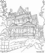 Victorian Authentic Favoreads Adults Designlooter Bosque Coloringart Mansiones Say sketch template