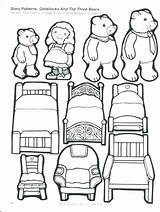Goldilocks Coloring Bears Three Pages Getdrawings sketch template