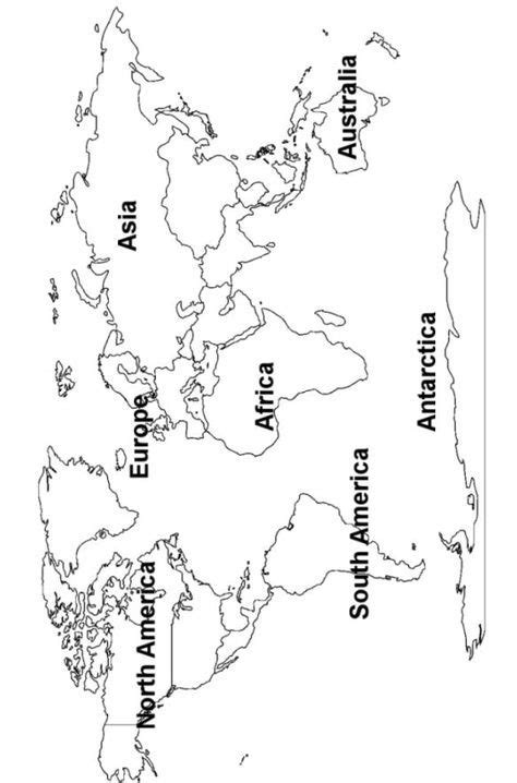 world continents map printout world map coloring page teaching