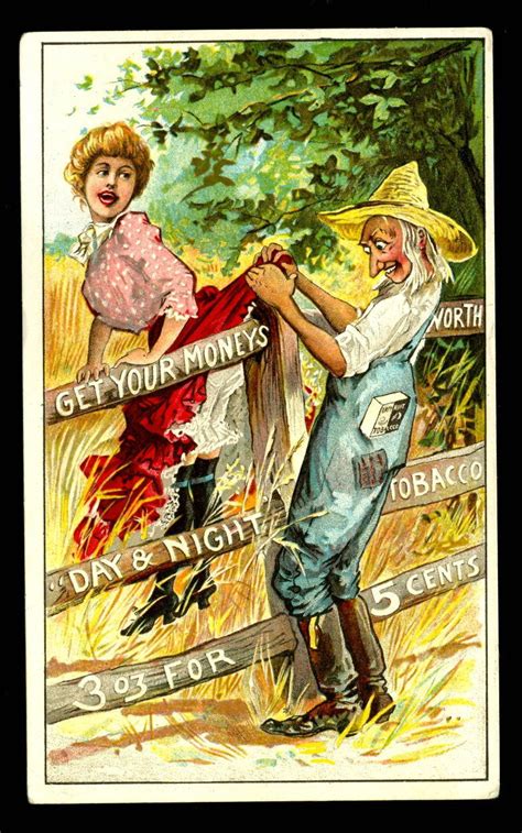 Antique Up Skirt Tobacco Trade Card Kitsch Slapped