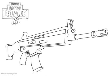 coloring pages fortnite guns ideas