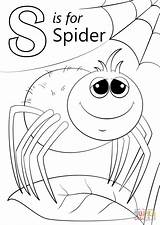 Letter Coloring Spider Pages Preschool Printable Color Sheets Kindergarten Kids Alphabet Words Supercoloring English Spring Letters Getcolorings Colors Activities Colorings sketch template