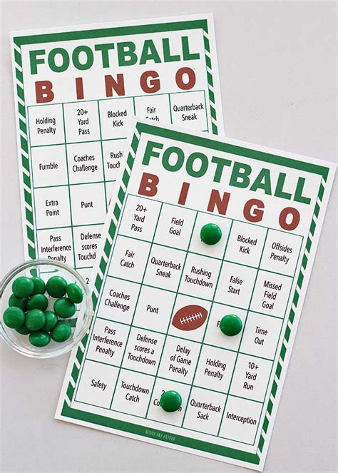 printable football bingo  game day fun sunny day family