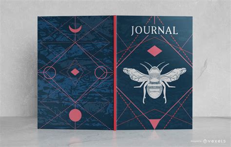 occult journal book cover design vector