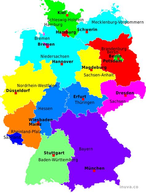 Deutschland Karte Bundesländer Und Hauptstadt