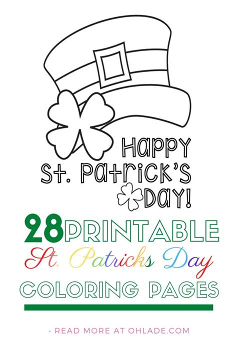 saint patricks day coloring pages printable ohlade
