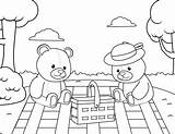 Teddy Bear Coloring Picnic Pages Celebrate Printable Getcolorings Color sketch template