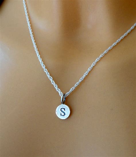 initial necklace sterling silver initial necklace
