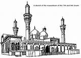 Imam Coloring Sketch Playandlearn Mausoleum Drawing sketch template